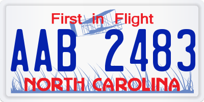 NC license plate AAB2483