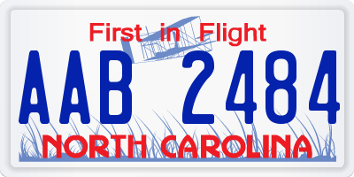 NC license plate AAB2484