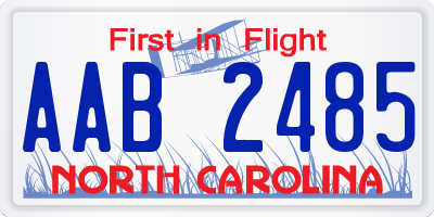 NC license plate AAB2485