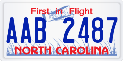 NC license plate AAB2487