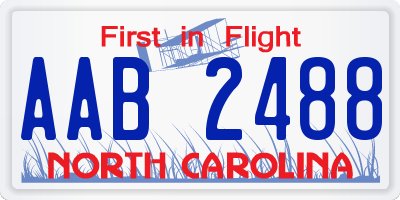 NC license plate AAB2488