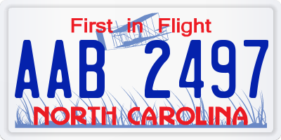 NC license plate AAB2497