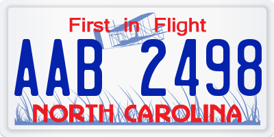 NC license plate AAB2498