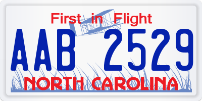 NC license plate AAB2529