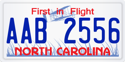 NC license plate AAB2556