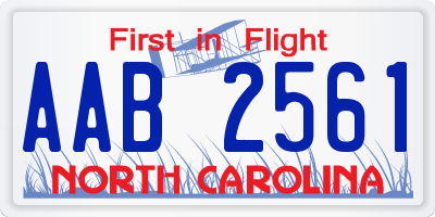 NC license plate AAB2561