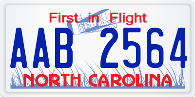 NC license plate AAB2564