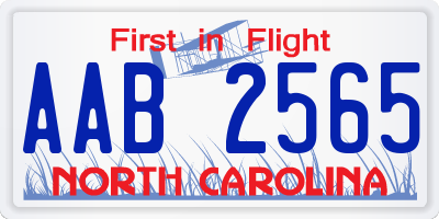 NC license plate AAB2565