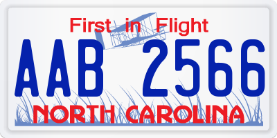 NC license plate AAB2566