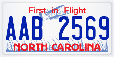 NC license plate AAB2569