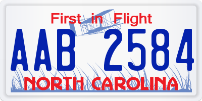 NC license plate AAB2584