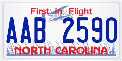 NC license plate AAB2590