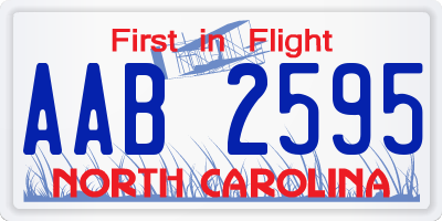 NC license plate AAB2595