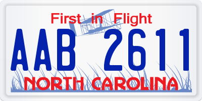 NC license plate AAB2611