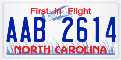 NC license plate AAB2614