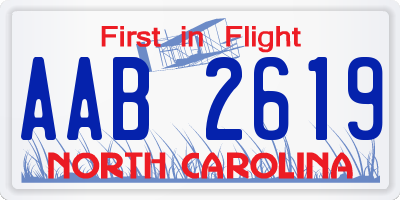 NC license plate AAB2619