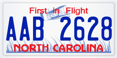 NC license plate AAB2628