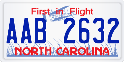 NC license plate AAB2632