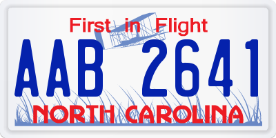 NC license plate AAB2641