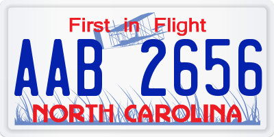NC license plate AAB2656