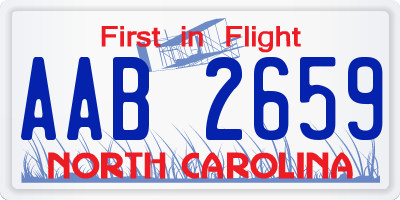 NC license plate AAB2659