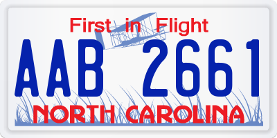 NC license plate AAB2661