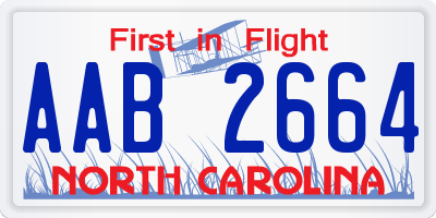 NC license plate AAB2664