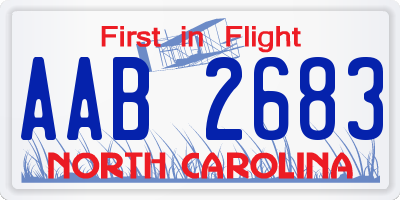 NC license plate AAB2683