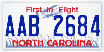 NC license plate AAB2684