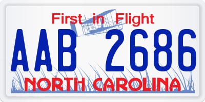 NC license plate AAB2686