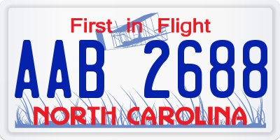 NC license plate AAB2688