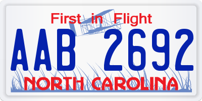 NC license plate AAB2692