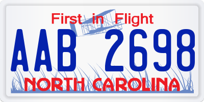 NC license plate AAB2698