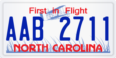 NC license plate AAB2711