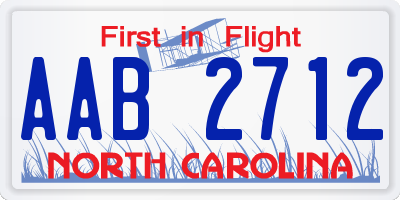 NC license plate AAB2712