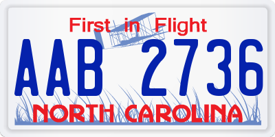 NC license plate AAB2736