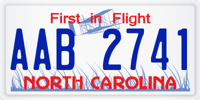 NC license plate AAB2741