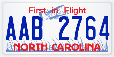 NC license plate AAB2764