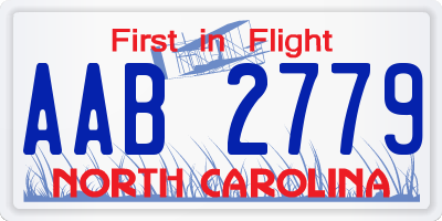 NC license plate AAB2779