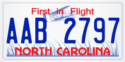 NC license plate AAB2797