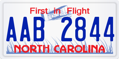 NC license plate AAB2844