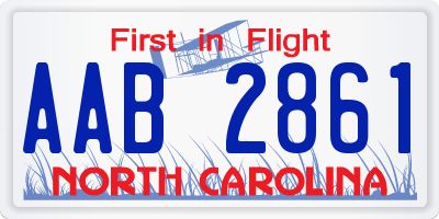 NC license plate AAB2861