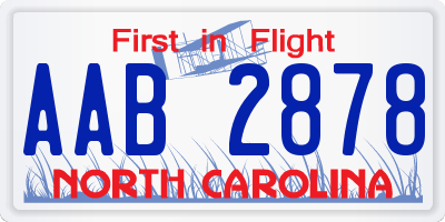 NC license plate AAB2878