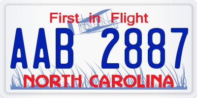 NC license plate AAB2887