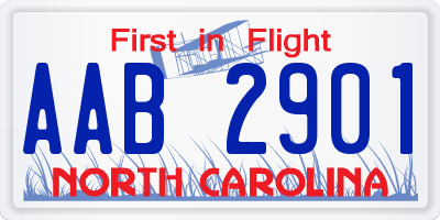 NC license plate AAB2901