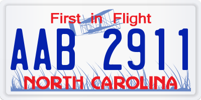 NC license plate AAB2911