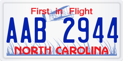 NC license plate AAB2944
