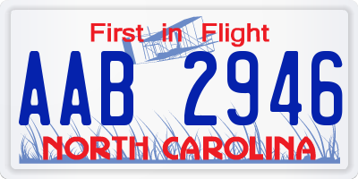 NC license plate AAB2946