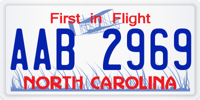 NC license plate AAB2969