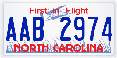 NC license plate AAB2974